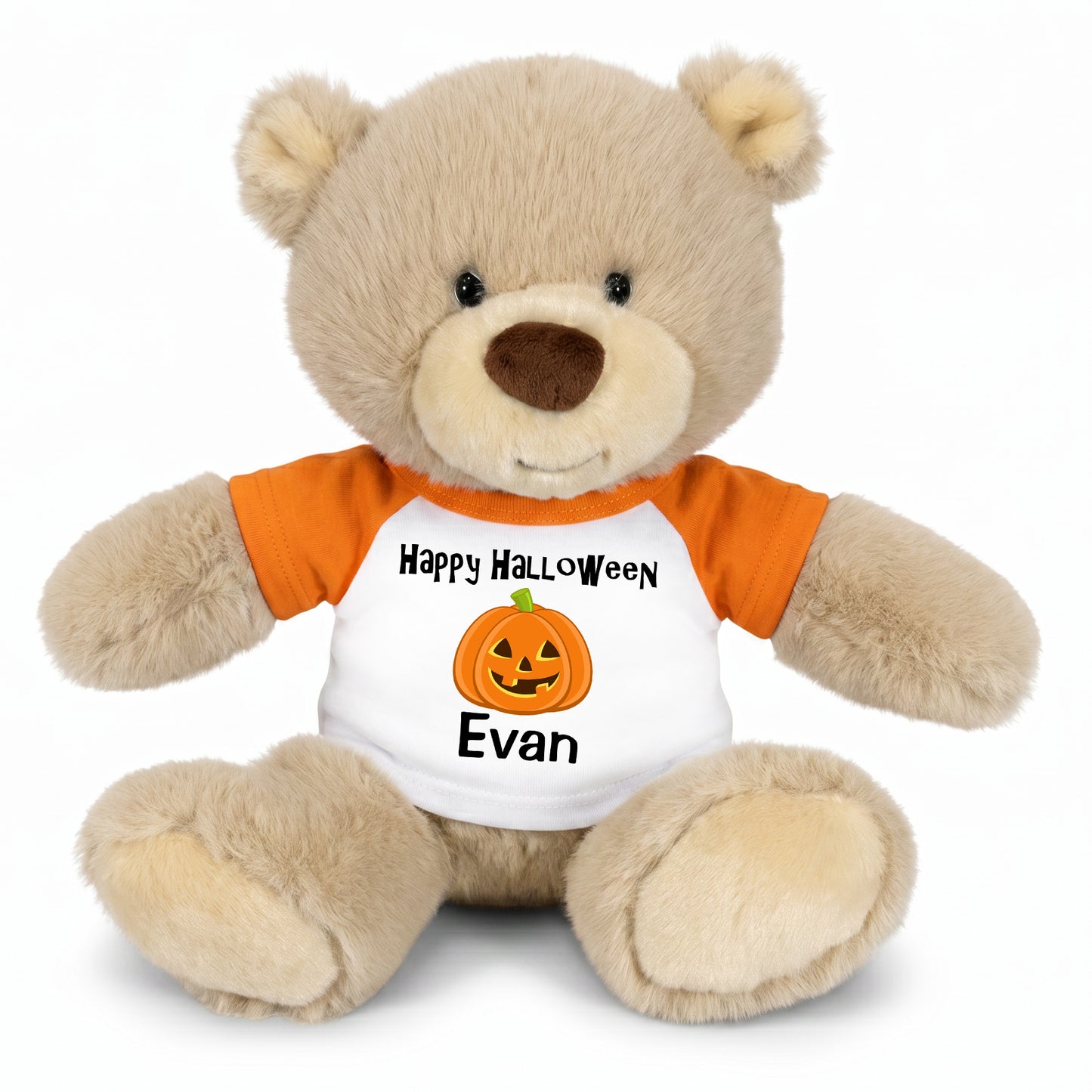 Halloween Teddy Bear - Personalized 10" Tan Nuzzles Bear