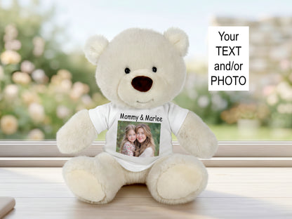 Personalized Teddy Bear - 10 inch Nuzzles Bear, White