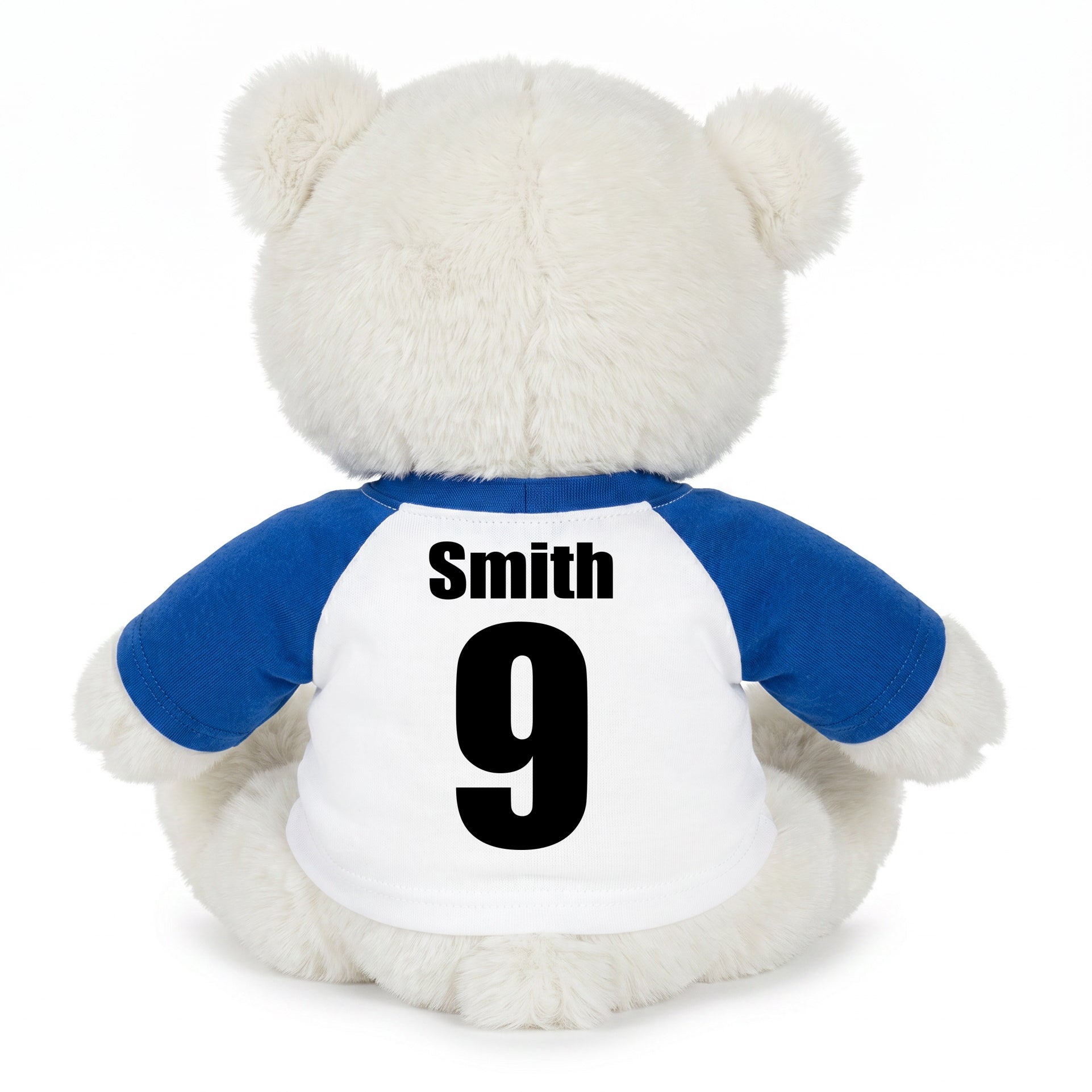 Personalized Lacrosse Teddy Bear - 10 Inch White Nuzzles Bear - Back