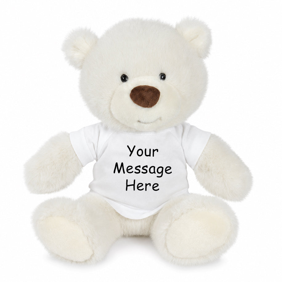 Personalized Teddy Bear - 10 inch Nuzzles Bear, White