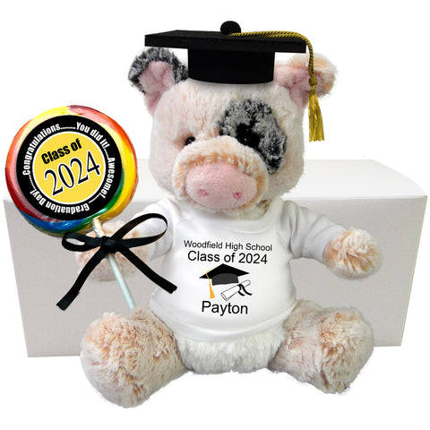 Graduation Pig Personalized Gift Set - 11" Percy Pig - Class of 2024