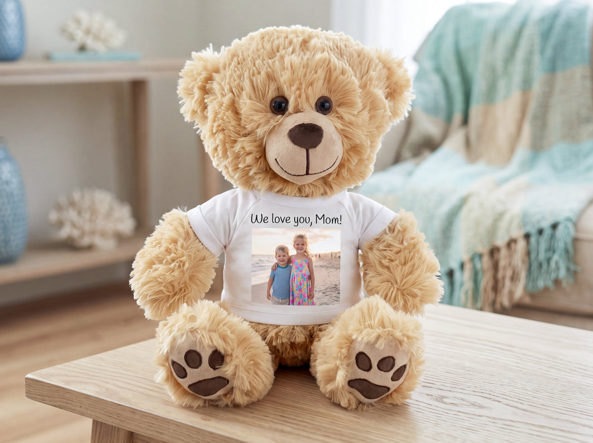 Personalized Teddy Bear - 15 inch Honey Bear with your custom Photo and/or Text