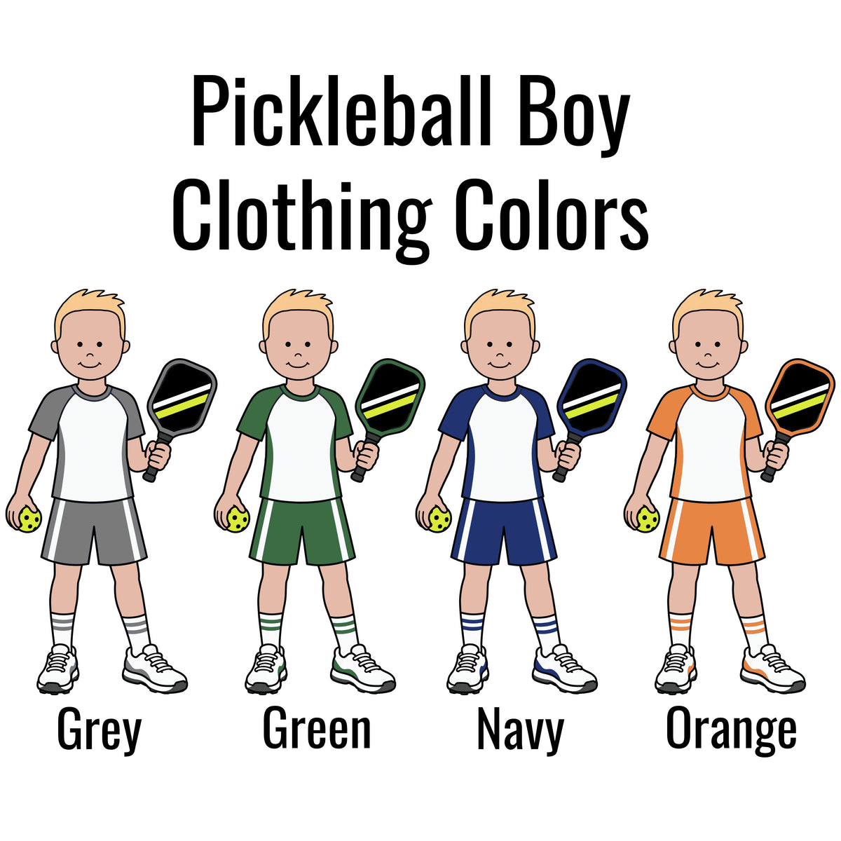 Clothing colors for pickleball boy ornament