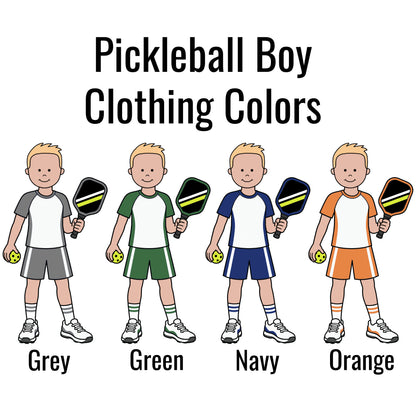 Clothing colors for pickleball boy ornament