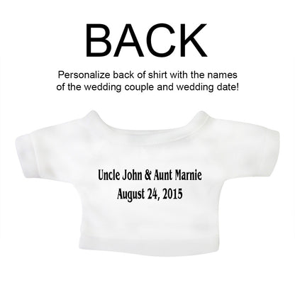 Back of shirt for personalized ring bearer teddy bear