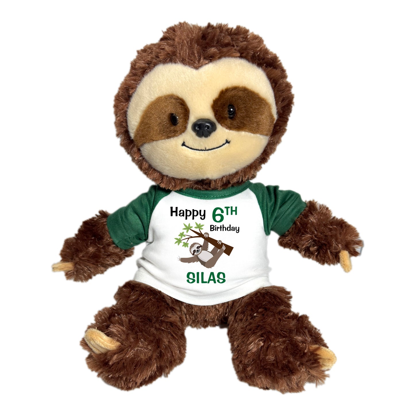 Personalized Birthday Sloth - 12 Inch Plush Tubbie Wubbie Sloth - Green
