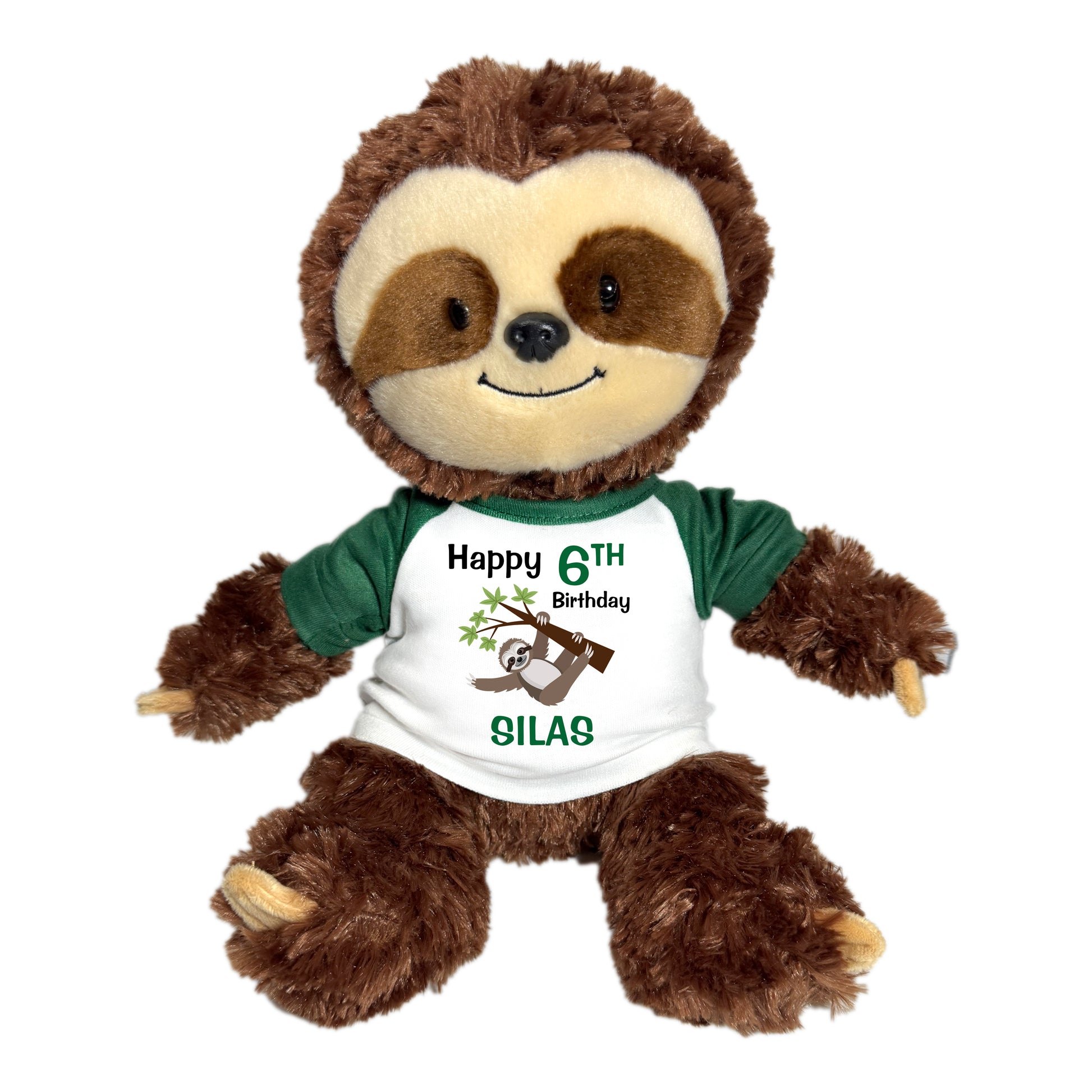 Personalized Birthday Sloth - 12 Inch Plush Tubbie Wubbie Sloth - Green