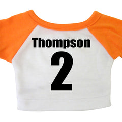 Back of shirt for personalized baseball teddy bear