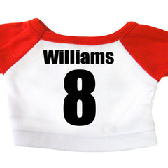 Back of personalized sports teddy bear t-shirt