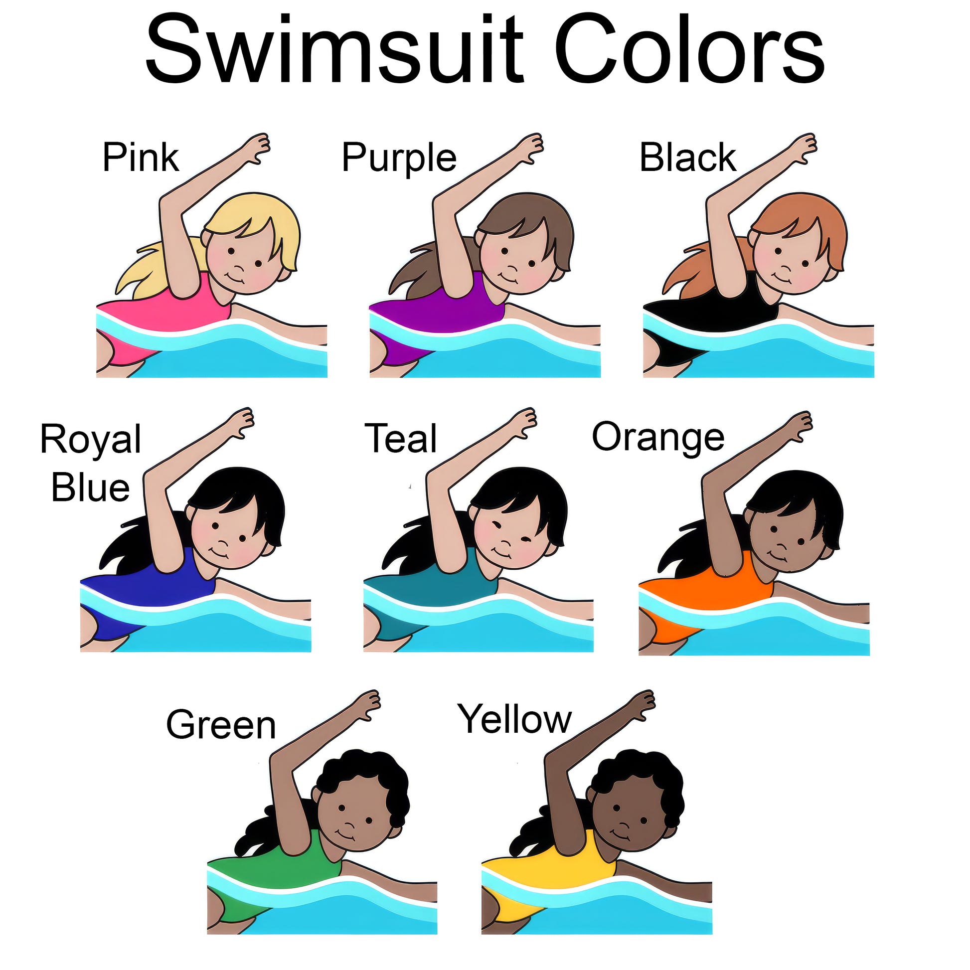 Swimsuit Colors for personalized swimming girl ornament