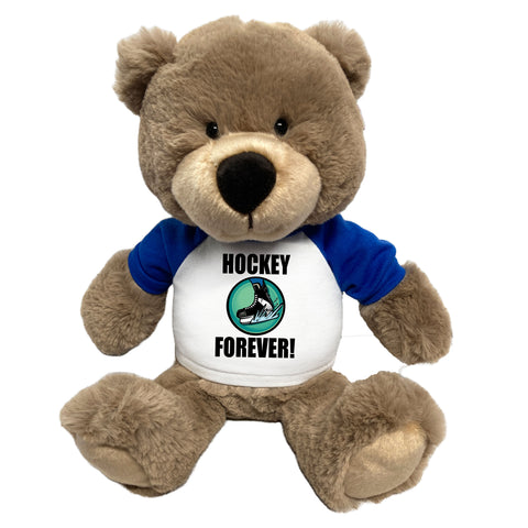 Personalized Ice Hockey Teddy Bear - 14" Taupe Bea