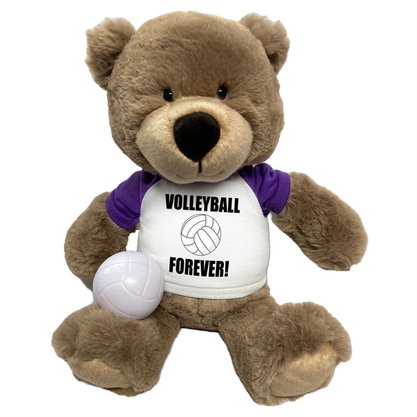 Personalized Volleyball Teddy Bear - 14" Taupe Bear