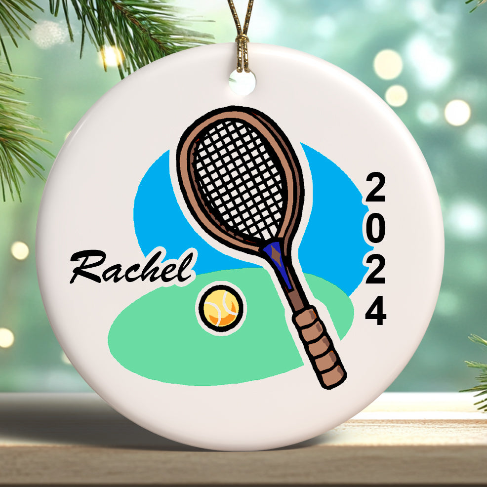 Personalized Tennis Racquet Christmas Ornament – Mandys Moon ...