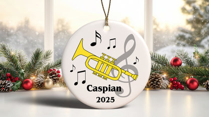 Trumpet Personalized Christmas Ornament