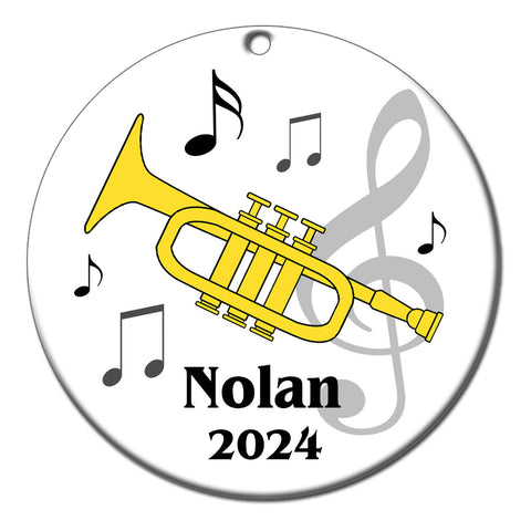 Trumpet Personalized Christmas Ornament