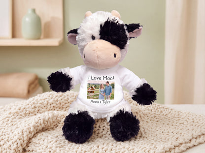 Personalized Stuffed Cow - 12 inch Tubbie Wubbie Cow with Photo and/or Text, custom gift