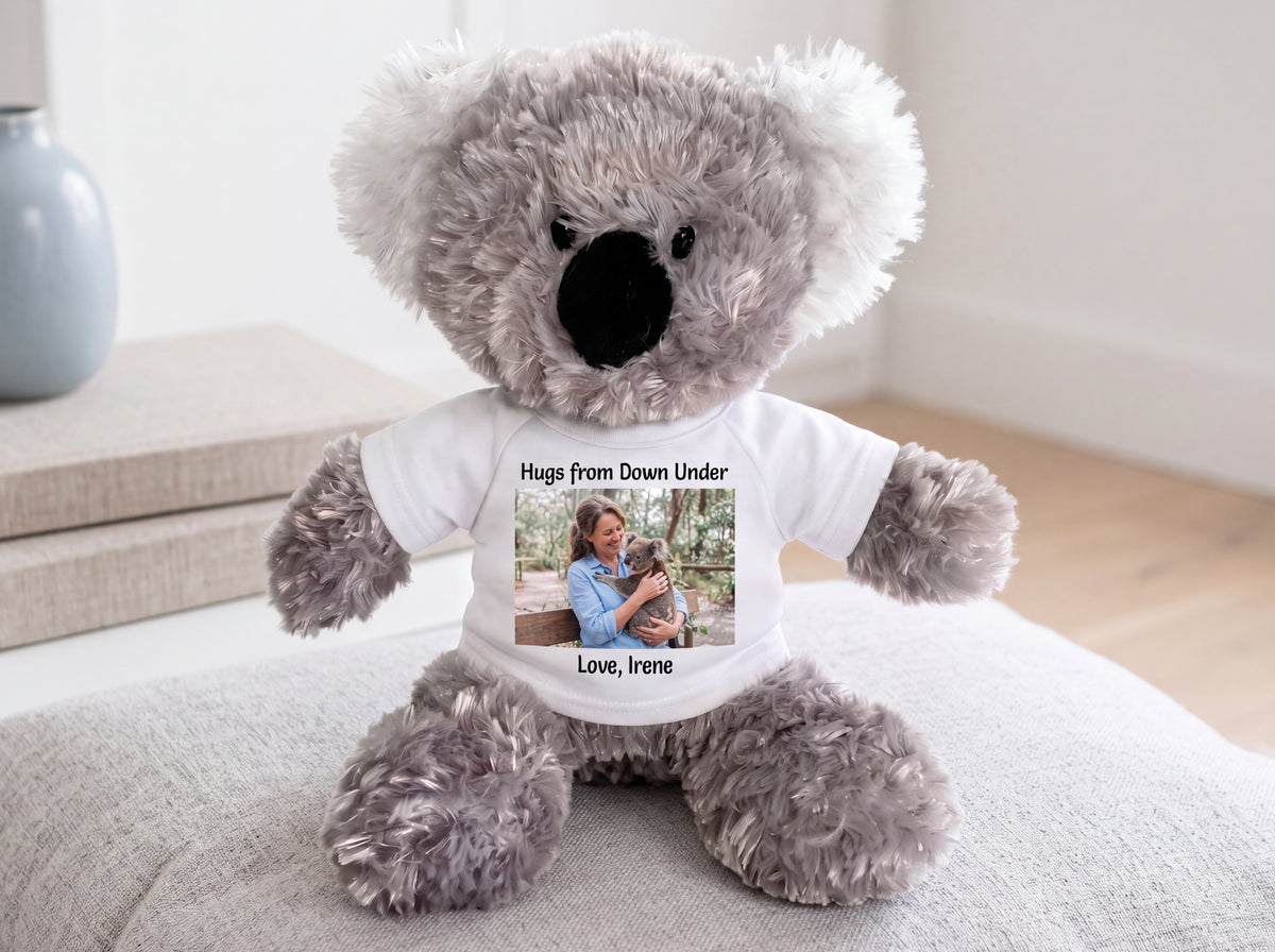 Personalized Stuffed Koala - 12" Tubbie Wubbies Koala with your custom photo and text