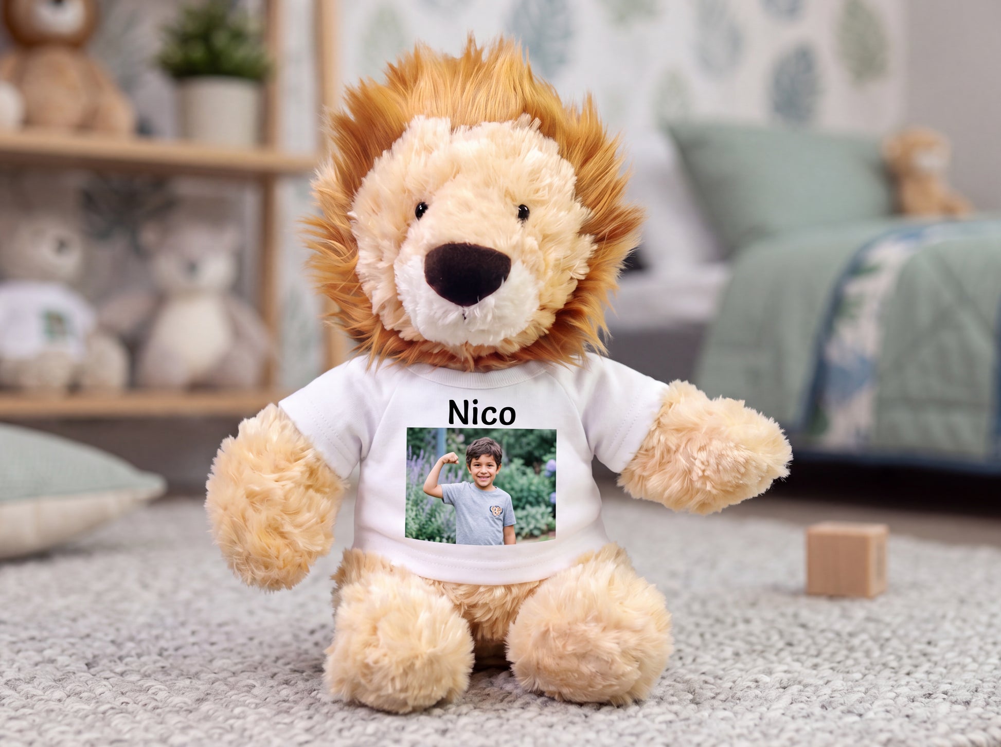 Personalized Stuffed Lion - 12 inch Tubbie Wubbie Lion with your custom Photo and/or Text