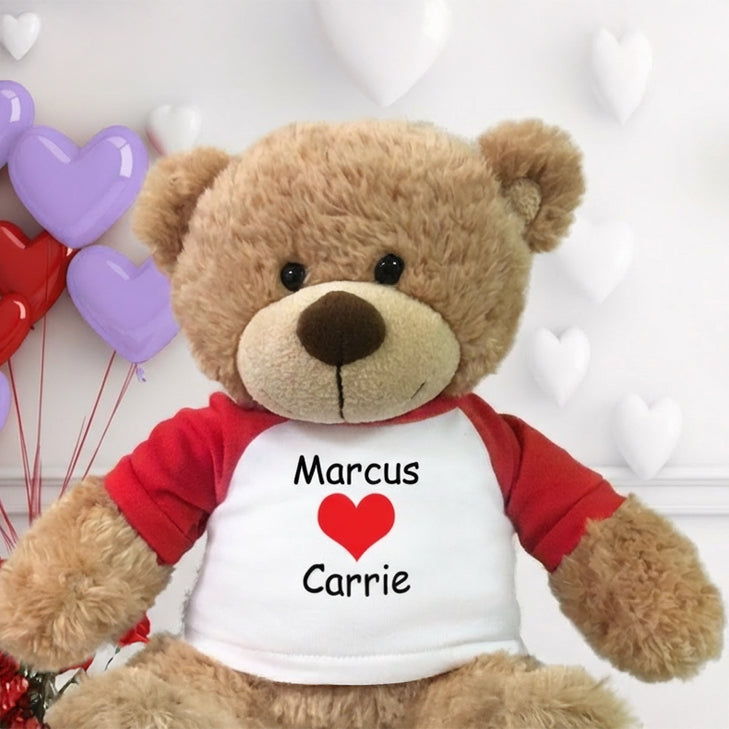 Personalized teddy bears and stuffed animals to say I love you on Valentine's Day