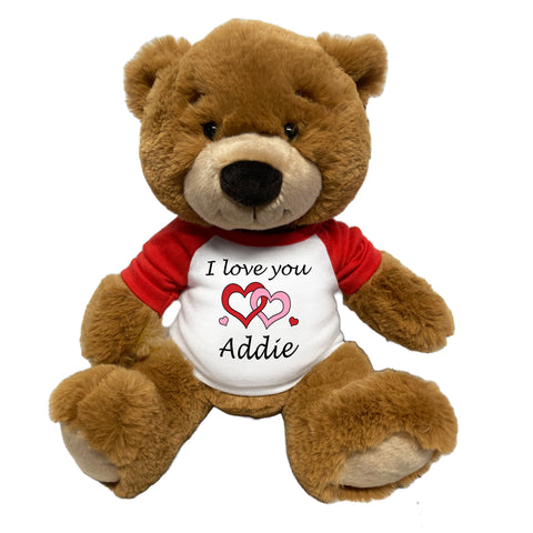Personalized I Love You Teddy Bear - 13" Ginger Bear