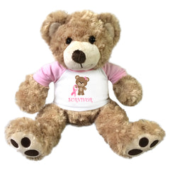 Breast Cancer Support Teddy Bear - Personalized 13" Honey Vera Bear - Survivor Design