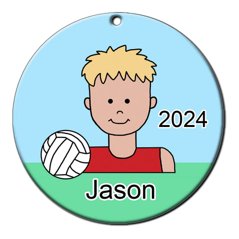 Volleyball Kid Personalized Christmas Ornament - Boy