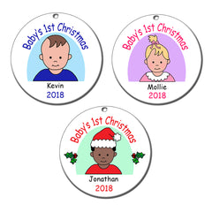 Examples of Baby's 1st Christmas personalized ornament