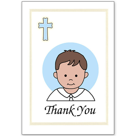 Baptism Thank You Note Cards - Boy