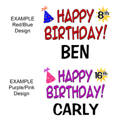 Example colors for Happy Birthday teddy bear shirt designs