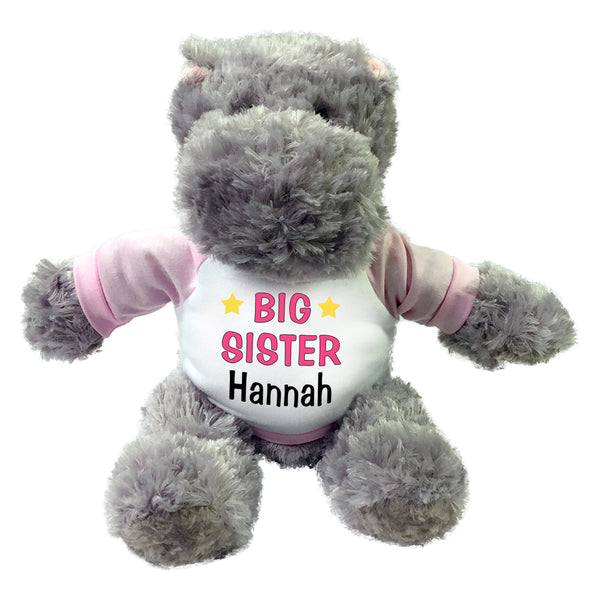 Big Sister Hippo-  12" Personalized stuffed Hippopotamus