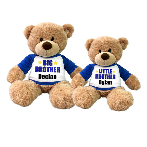 Big Brother / Little Brother Personalized Teddy Bears - Set of 2 Bonny Bears