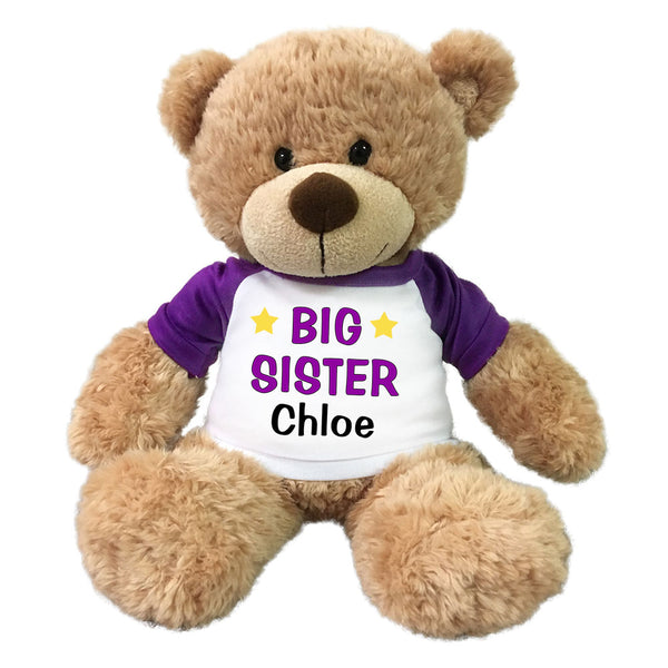Big Sister Teddy Bear - Personalized 13" Bonny Bear Purple