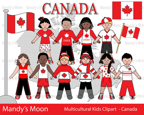 Multicultural Kids Clipart - CANADA (Personal & Nonprofit Use only)