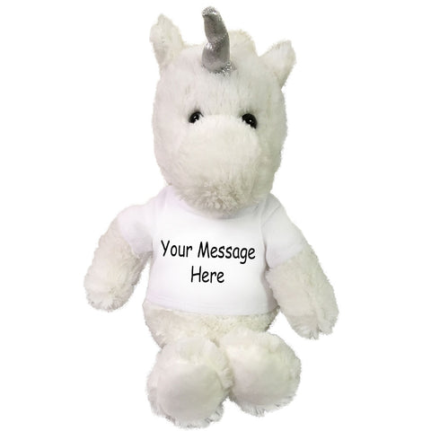 Personalized Stuffed Unicorn - Small 10 inch Cuddle Pals White Unicorn