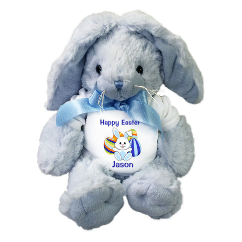 Personalized Stuffed Easter Bunny - Blue Rabbit