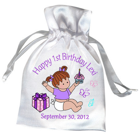 Babys 1st Birthday Favor Bag - Girl