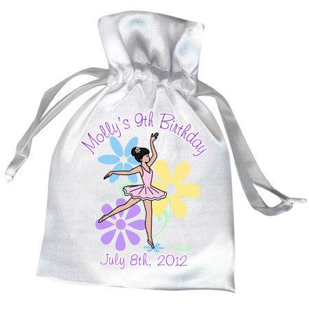 Ballet or Dance Favor Bag - Dainty Floral Ballerina