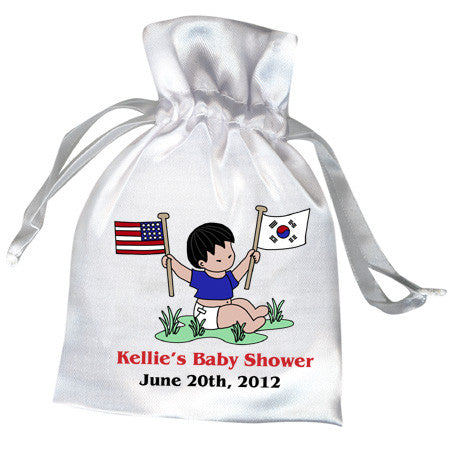 Flag Baby Boy Adoption Shower Favor Bag (20 countries)