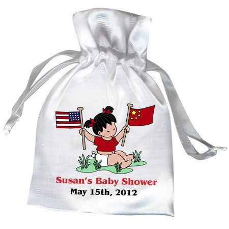 Flag Baby Girl Adoption Shower Favor Bag (20 countries)