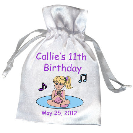 Sleepover Birthday Party Favor Bag for girls, personalized