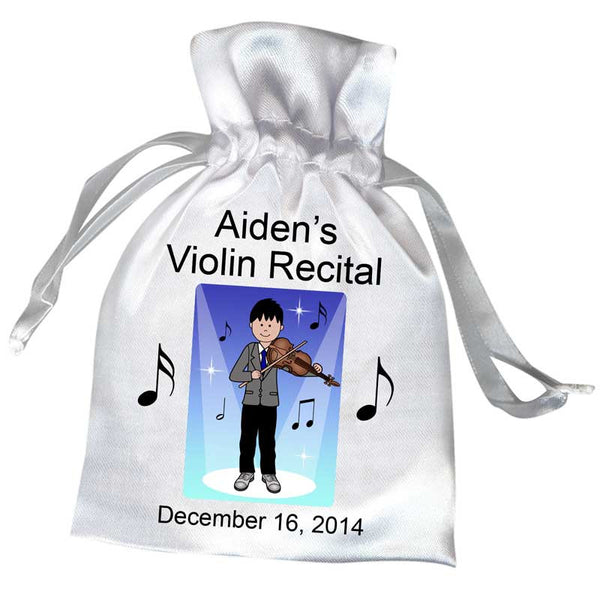 Violin Recital Boy Satin Favor Bag