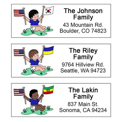 Flag Baby Boy Adoption Address Labels