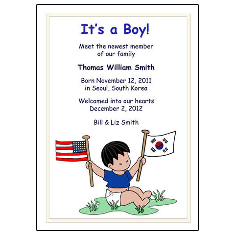 Flag Baby Adoption Announcement - Boy