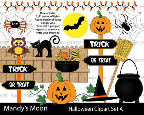 Halloween Clipart Set A (Personal & Nonprofit Use only)