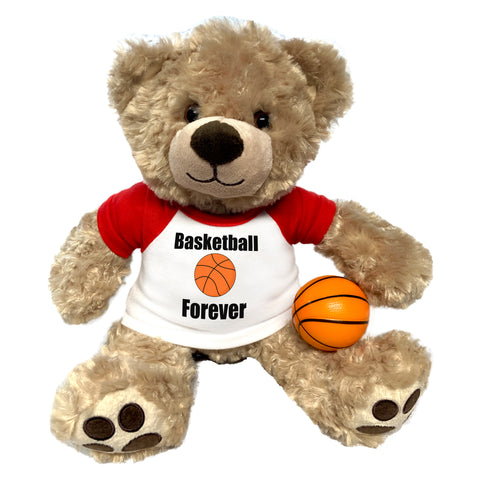 Personalized Basketball Teddy Bear - 13" Honey Vera Bear