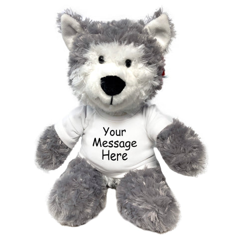 Personalized Stuffed Husky Dog or Wolf - 12" Aurora Plush