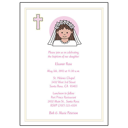 First Communion or Confirmation Invitation - Girl
