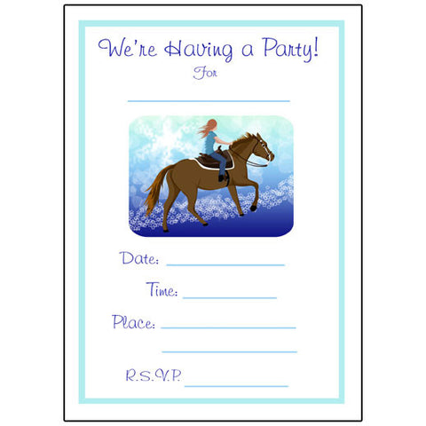 Horse Dreams Fill in the blank Birthday Party Invitations