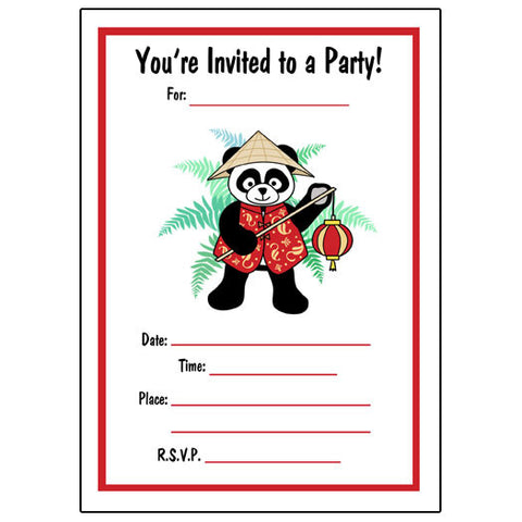 Asian Lantern Panda Fill in Invitations