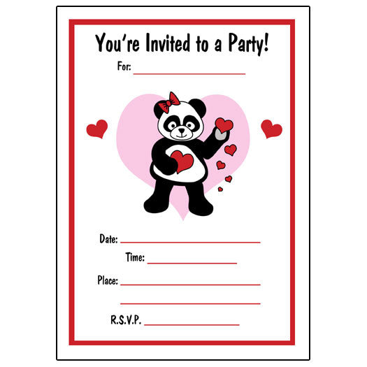 Love Panda Fill in Party Invitations